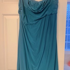 Limited Strapless Teal Ruched Dress